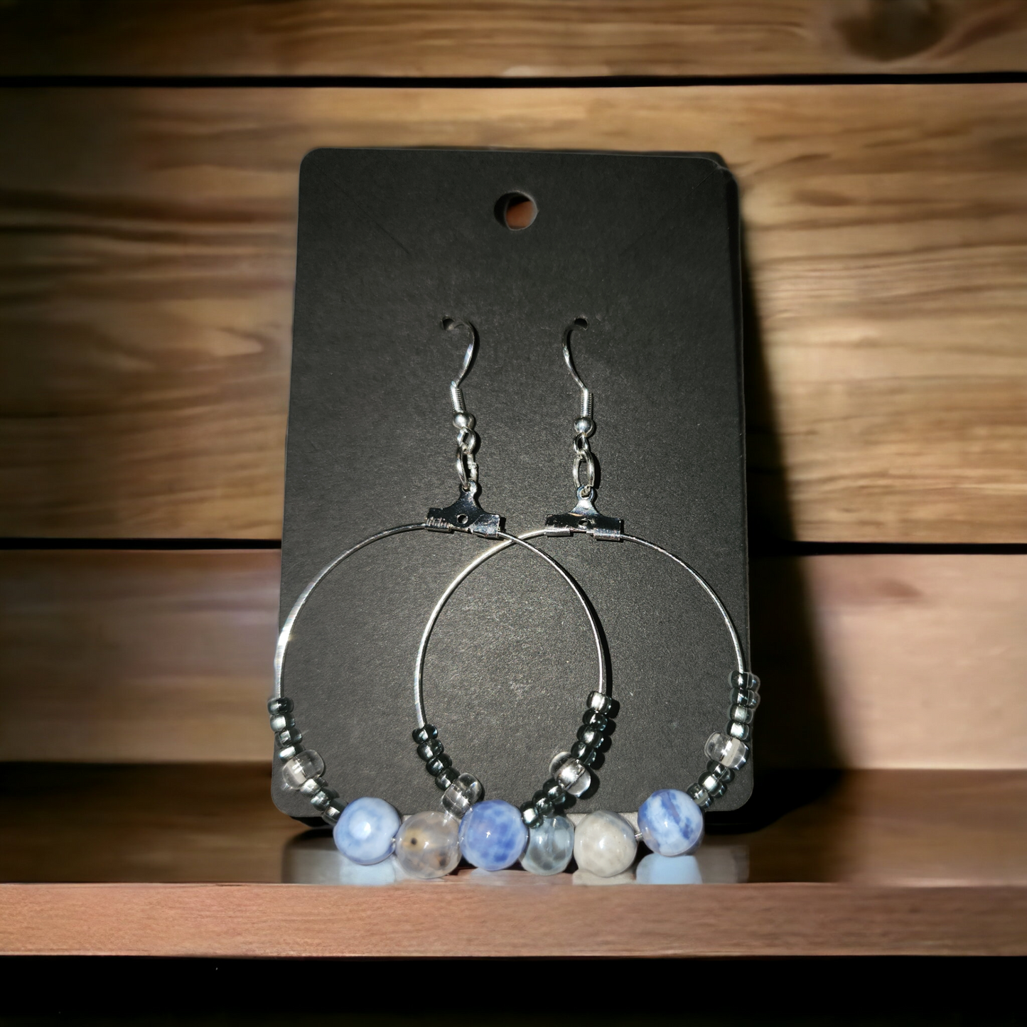 Blue Sodalite hoop earrings